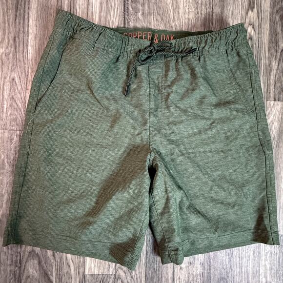 Copper & Oak Green Stretch Lined Shorts Men’s M Drawstring Elastic Waist Casual - Picture 1 of 6